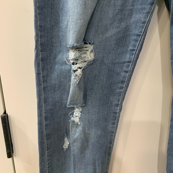 Vici Distressed Denim Joggers Small - Picture 8 of 10